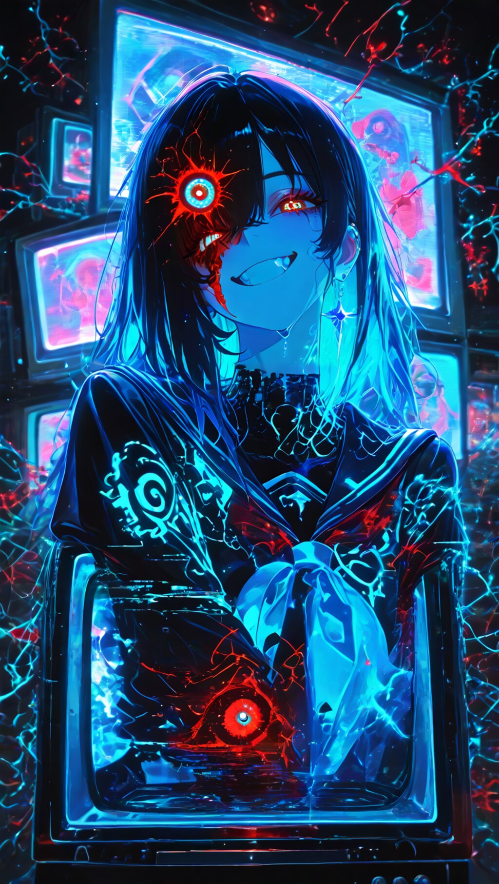 いつも観てるよ│ブラウン管│女子高生│狂気│デジタル化