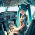 飛行機の操縦席と初音ミク 4枚目