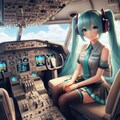飛行機の操縦席と初音ミク 3枚目