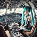 飛行機の操縦席と初音ミク 2枚目