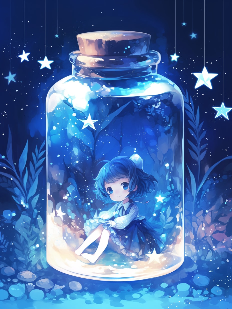 「瓶詰の少女」蒼74 | の人気AIイラスト・グラビア