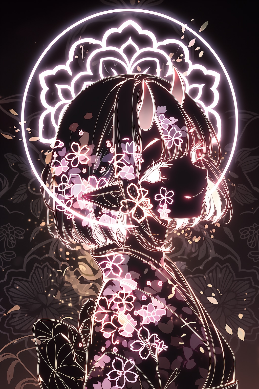 ネオンと桜と鬼娘