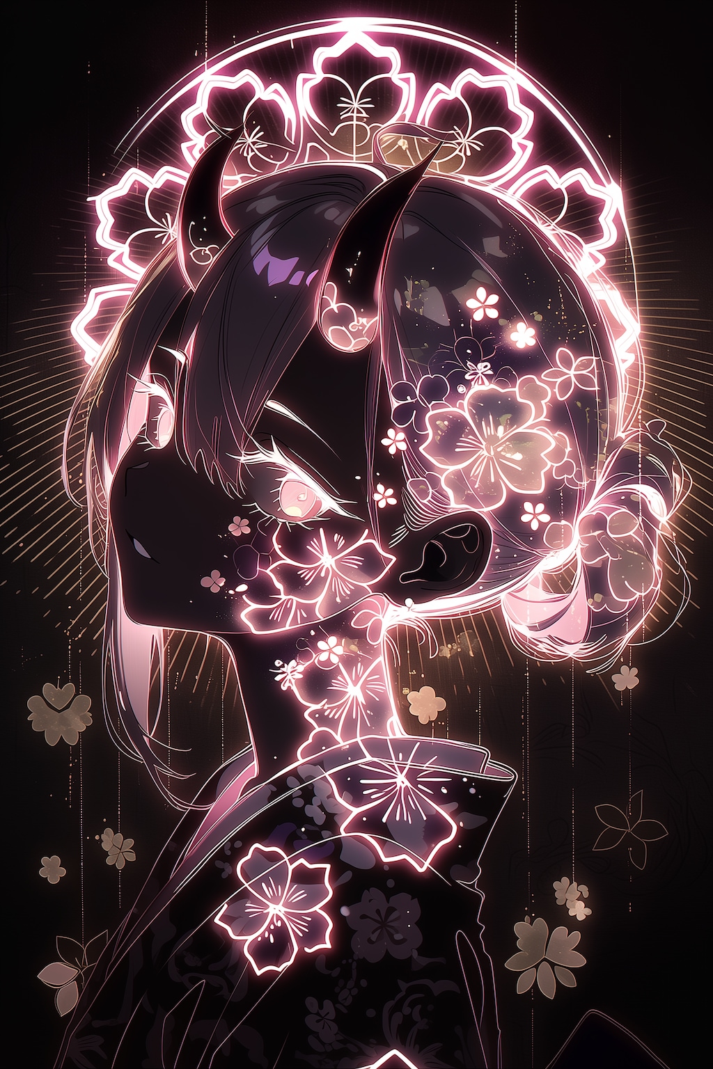 ネオンと桜と鬼娘