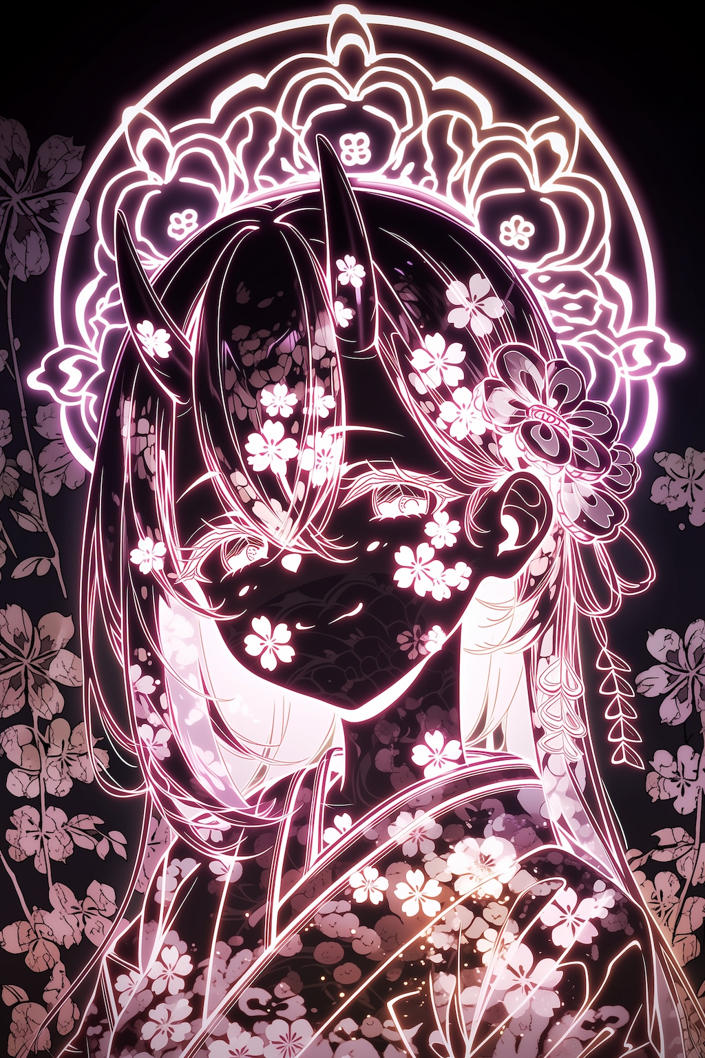 ネオンと桜と鬼娘