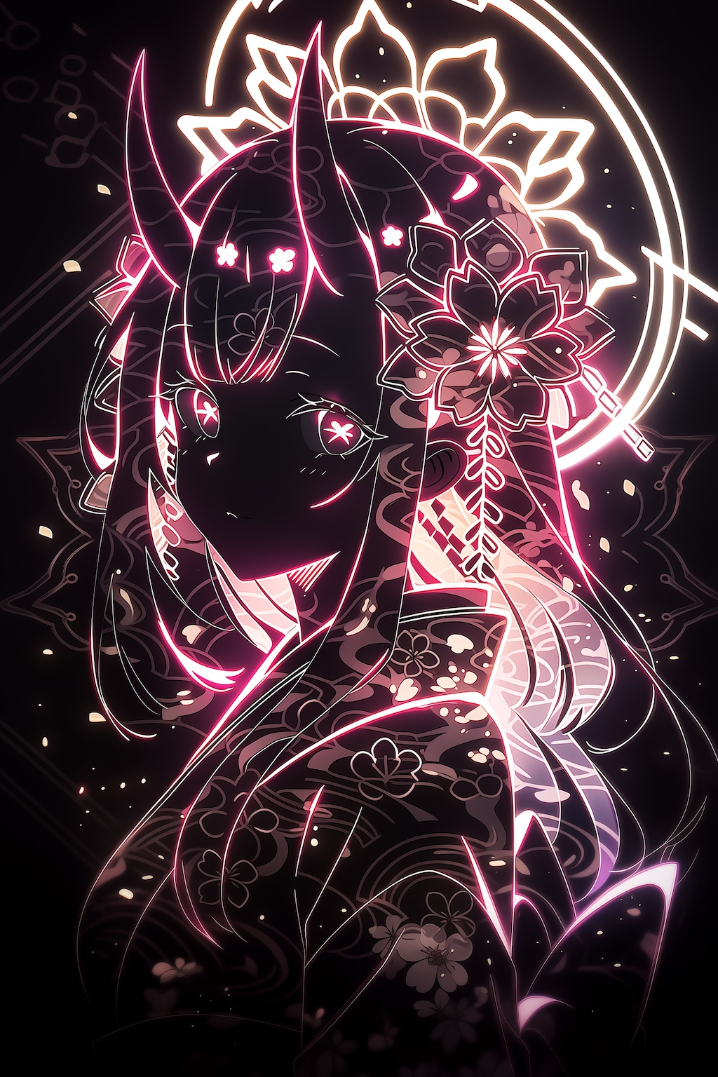 ネオンと桜と鬼娘