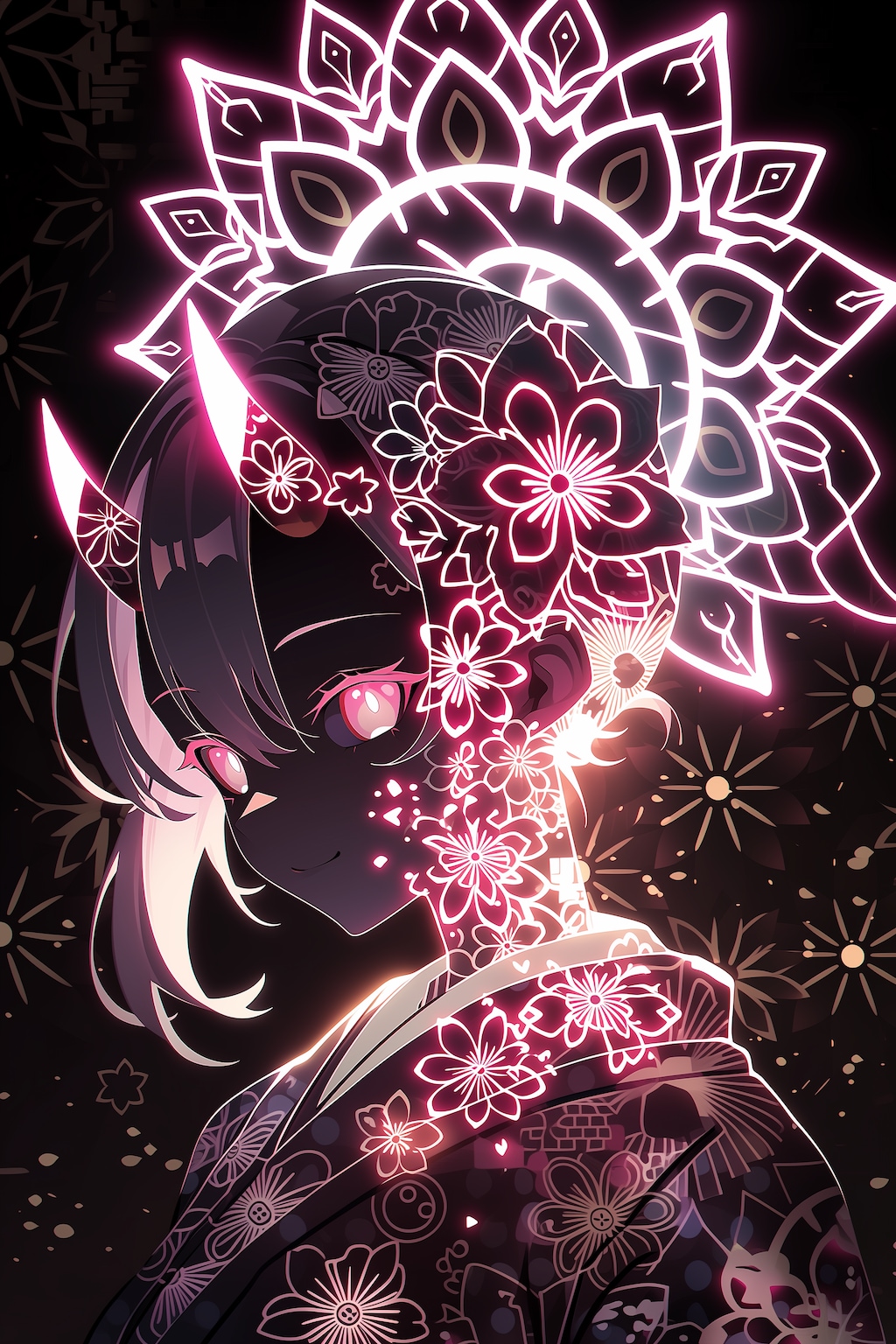 ネオンと桜と鬼娘
