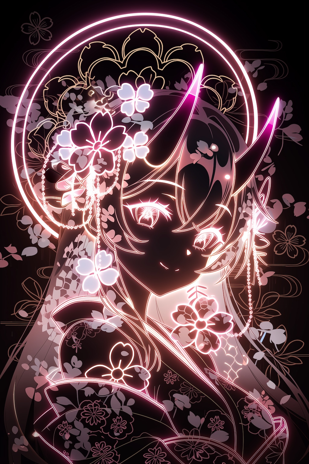 ネオンと桜と鬼娘