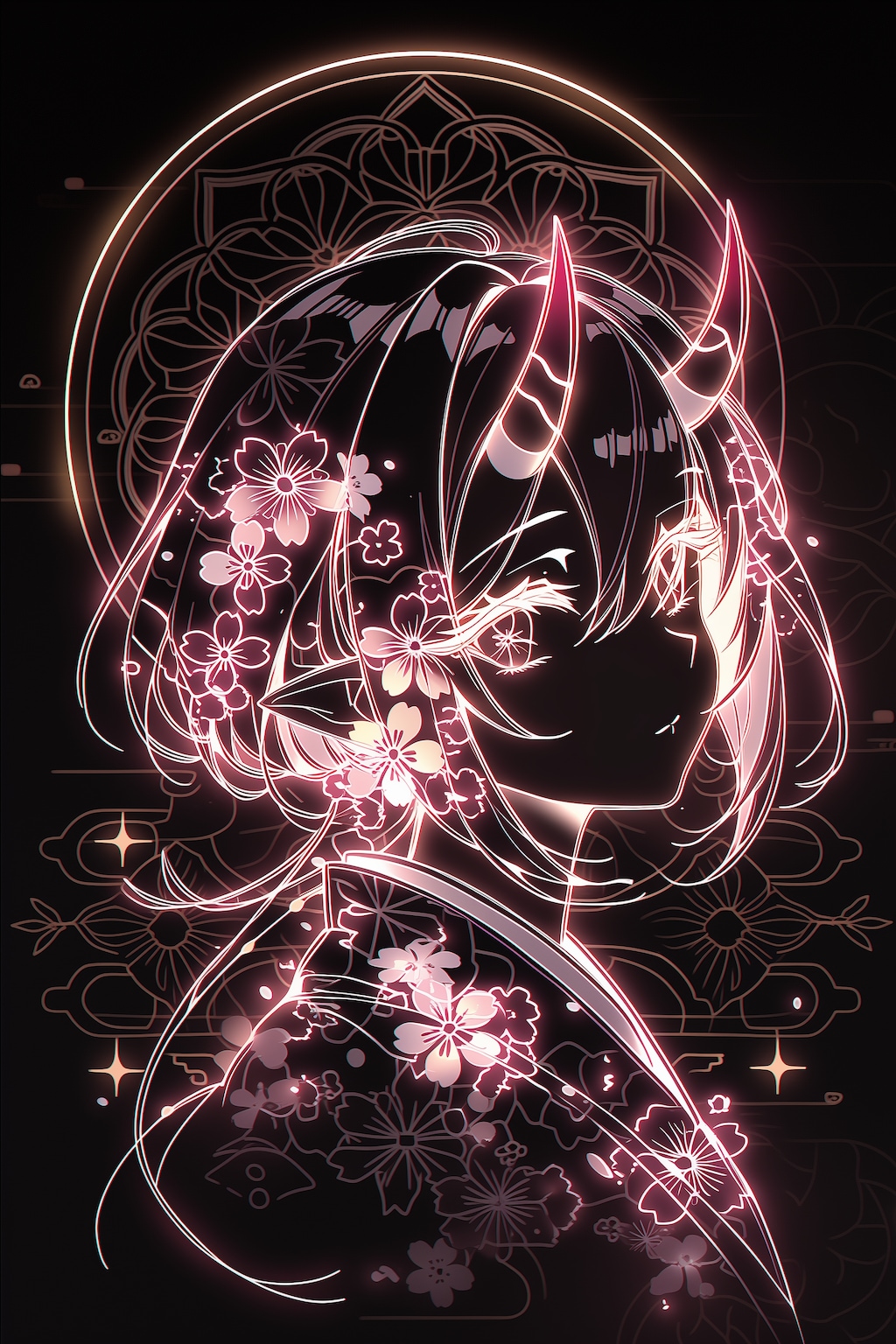 ネオンと桜と鬼娘