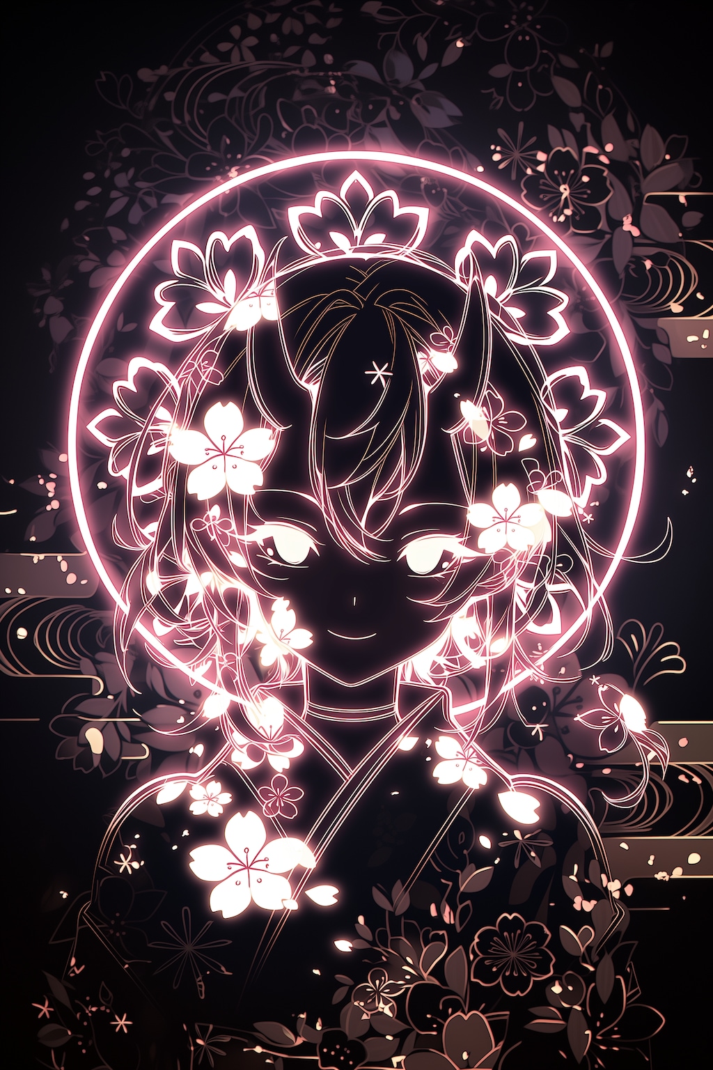 ネオンと桜と鬼娘