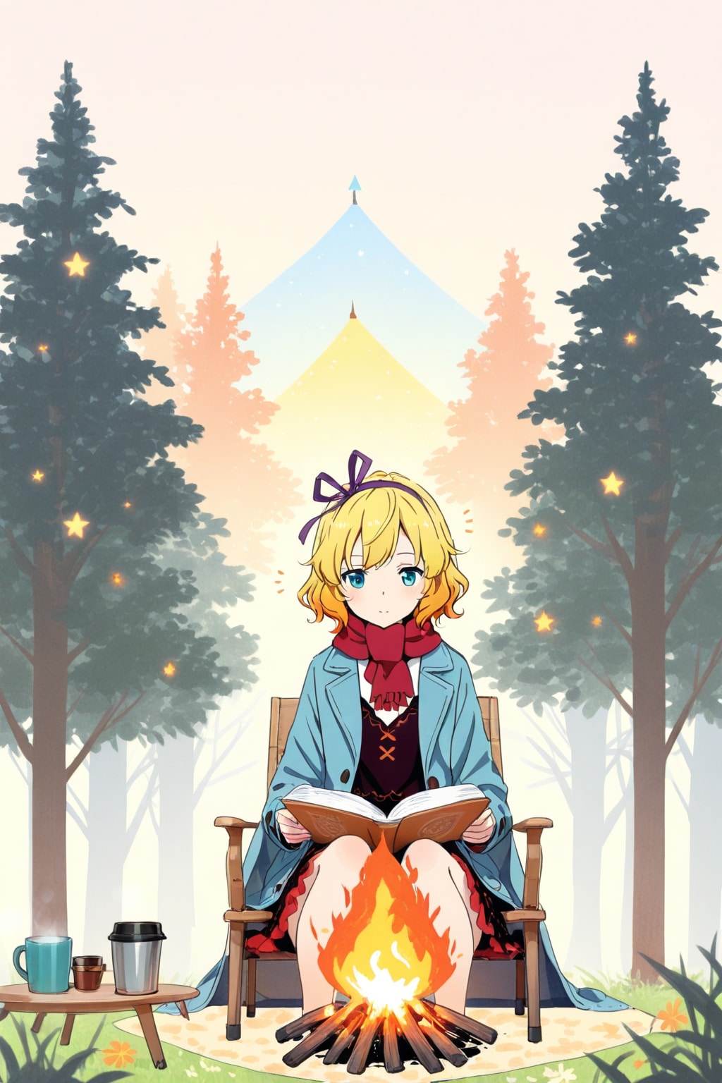 向こうの山の上に何かあるな