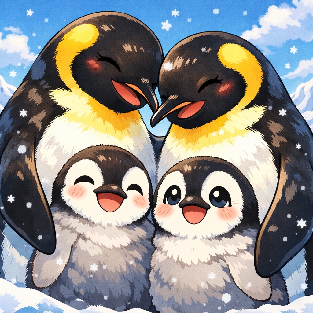 ペンギンさんの親子 | の人気AIイラスト・グラビア