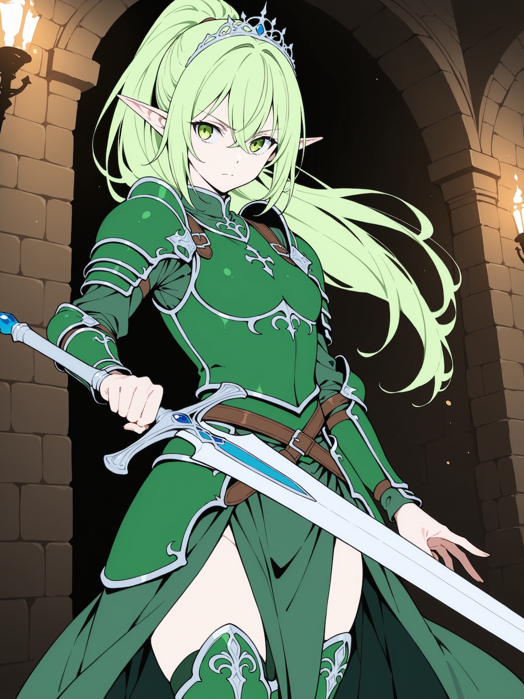 緑の姫騎士エルフ