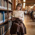 お嬢様　図書館で 2枚目