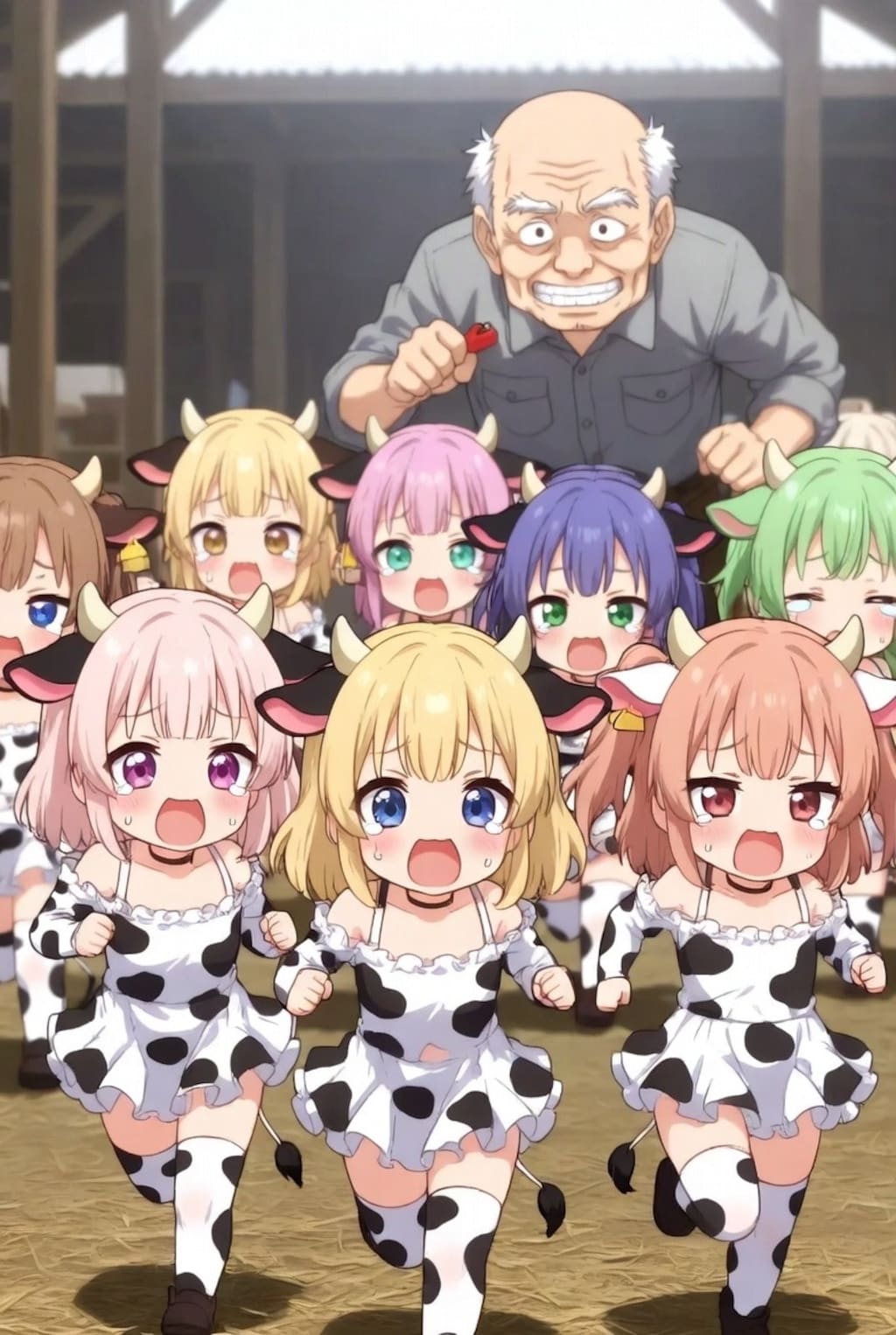 ちび牛っ娘たちドナドナ寸前！？耳標付けられる前に逃げろー！🐮