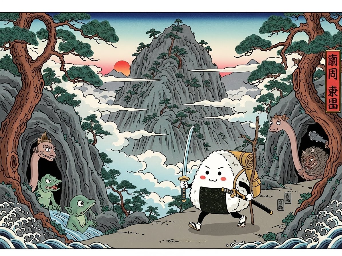 棒と剣を持って冒険に出かけたおむすび