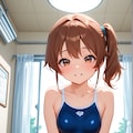 スク水サイドポニー女子　医務室で騎乗位 9枚目