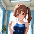 スク水サイドポニー女子　医務室で騎乗位 2枚目
