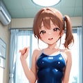 スク水サイドポニー女子　医務室で騎乗位 8枚目