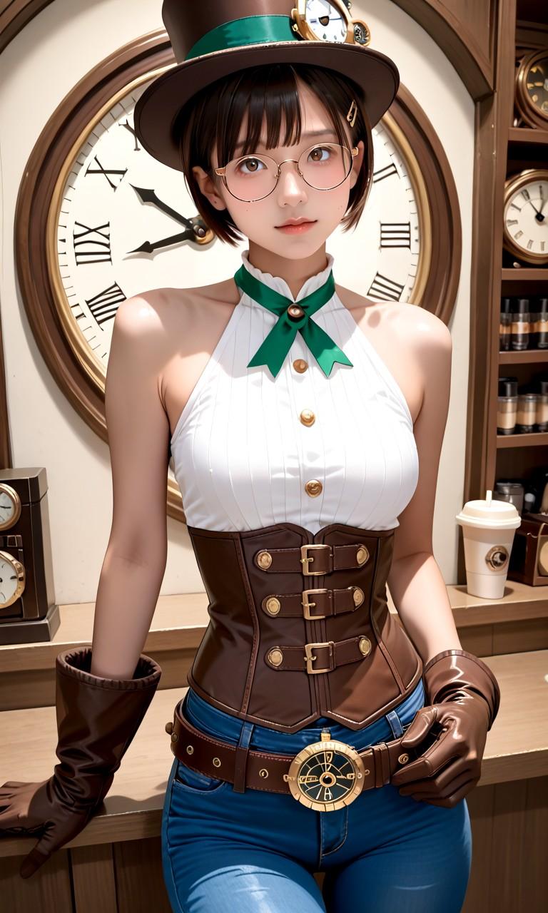 クロックワーク丸メガネ少女