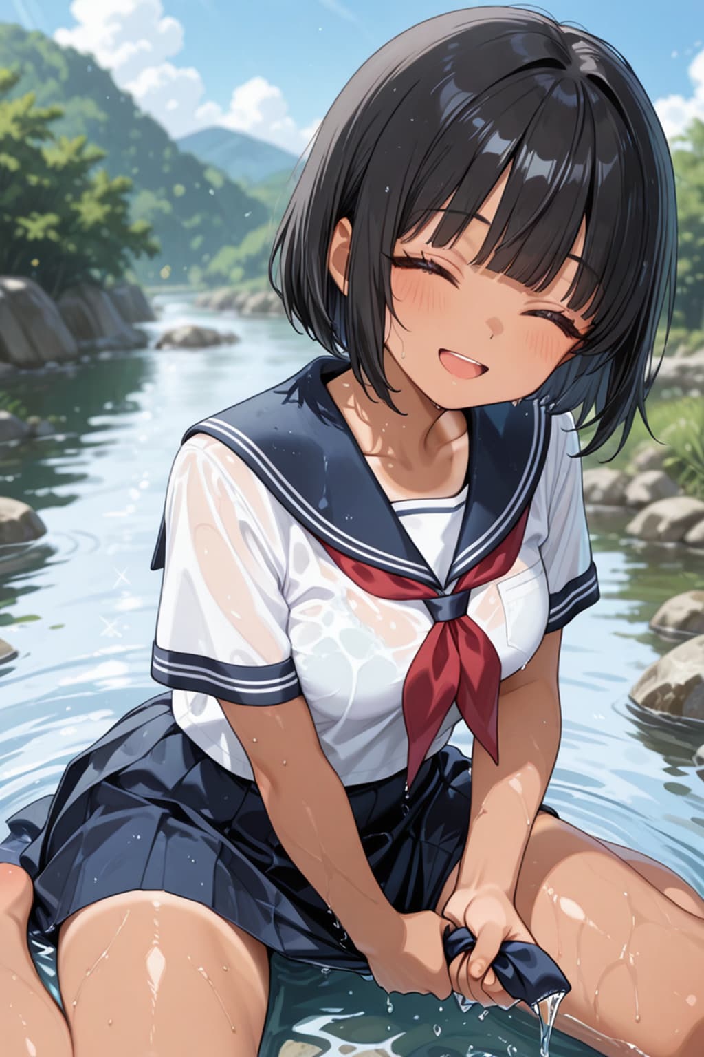 川遊びの鈴ちゃん