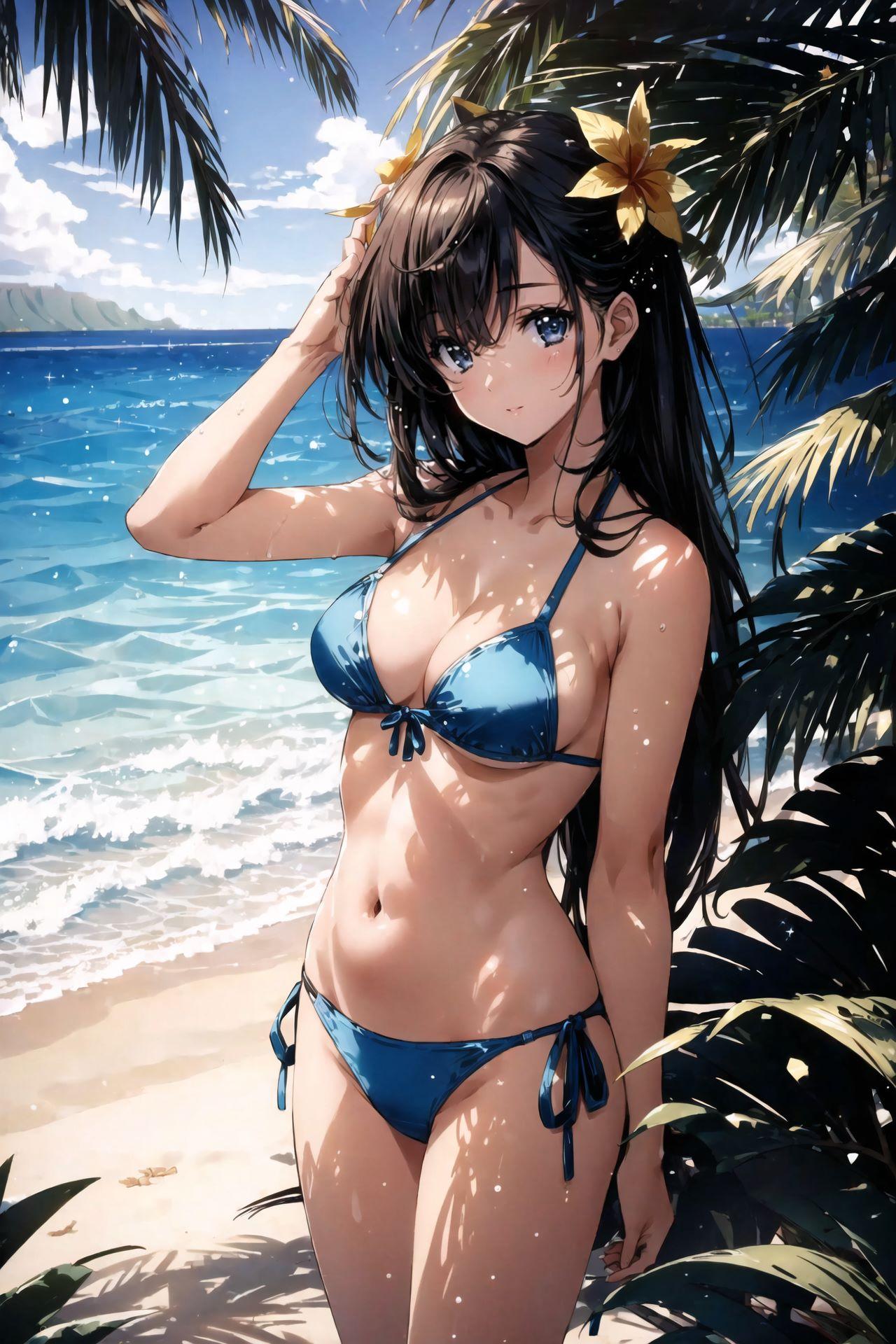 夏のビーチ少女