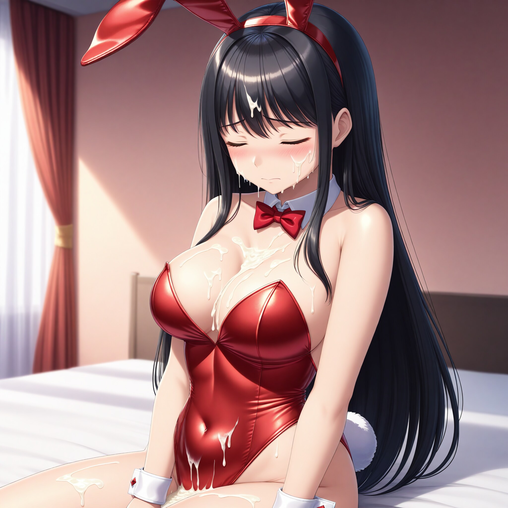 赤バニーガールぶっかけ