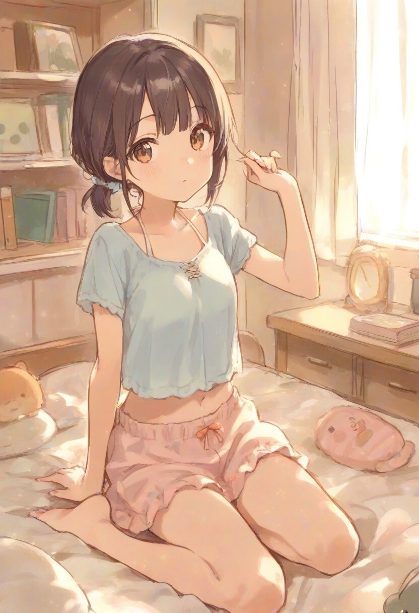 少女の部屋(水彩タッチ)(125)
