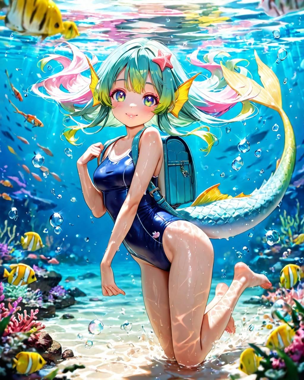 12枚）通学中の人魚さん