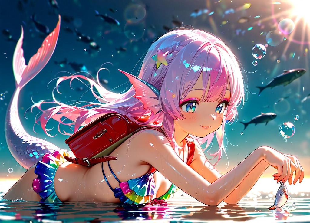 12枚）通学中の人魚さん