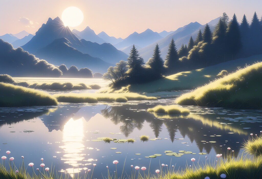 朝靄の高原にて