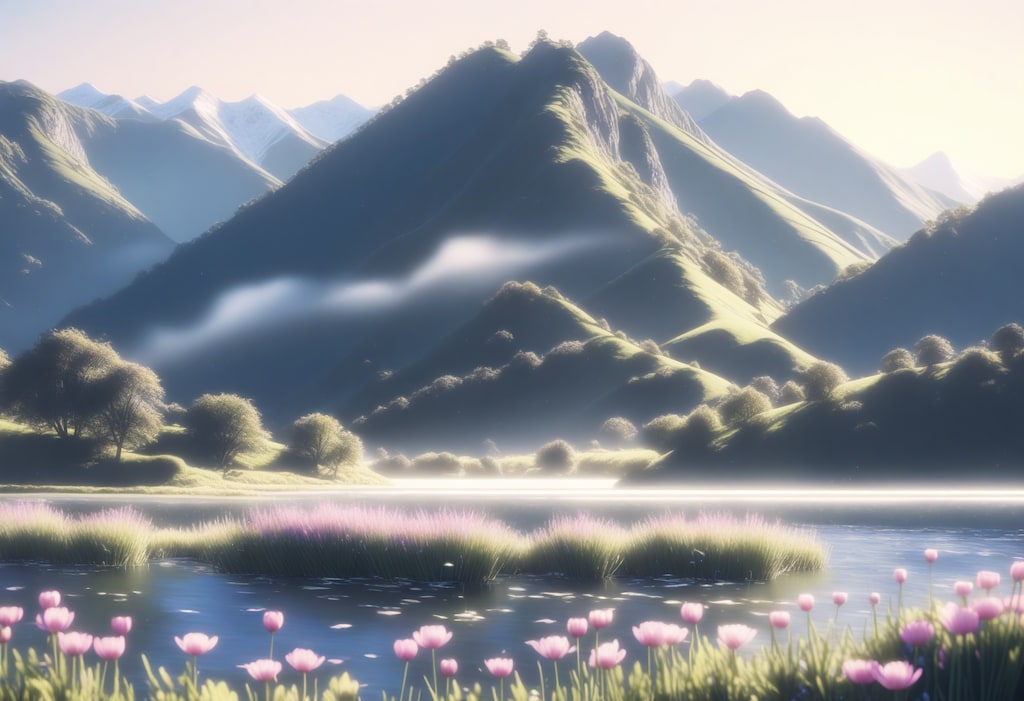 朝靄の高原にて