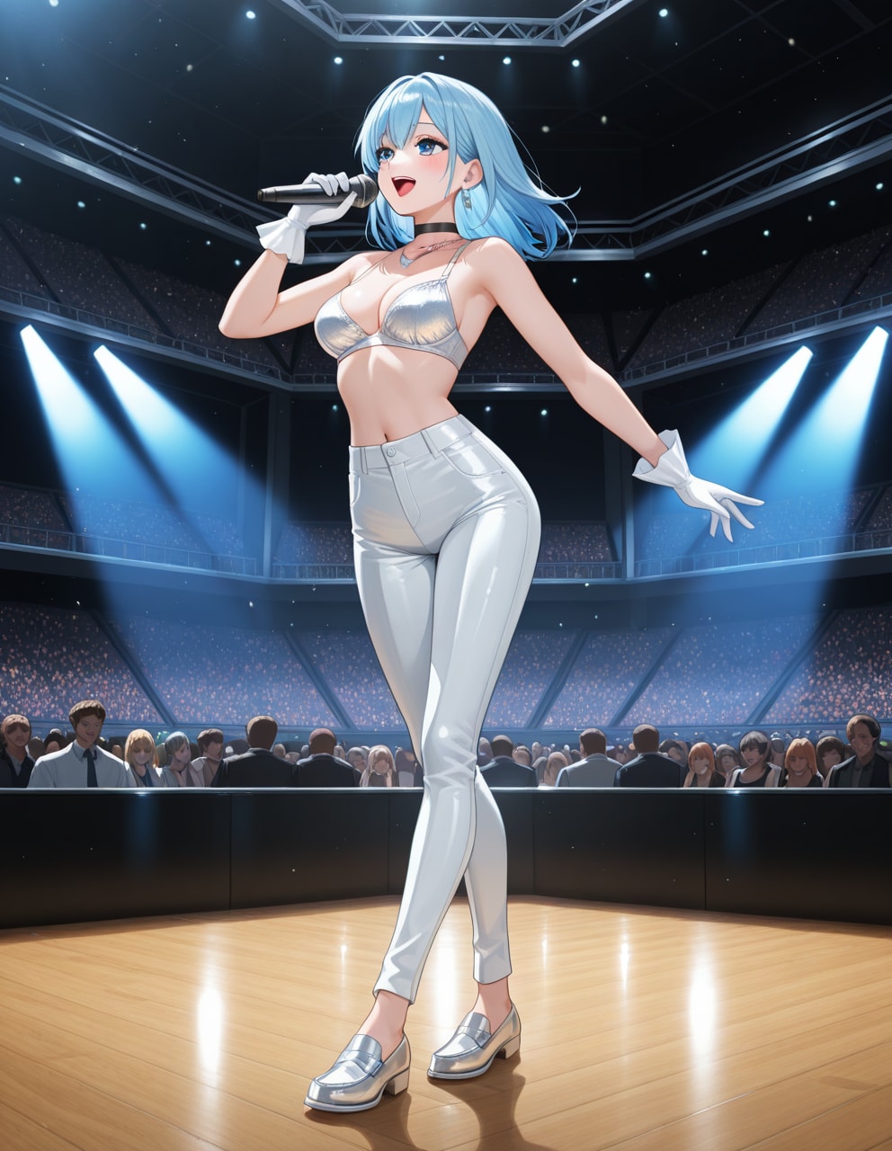 青い髪のアイドル