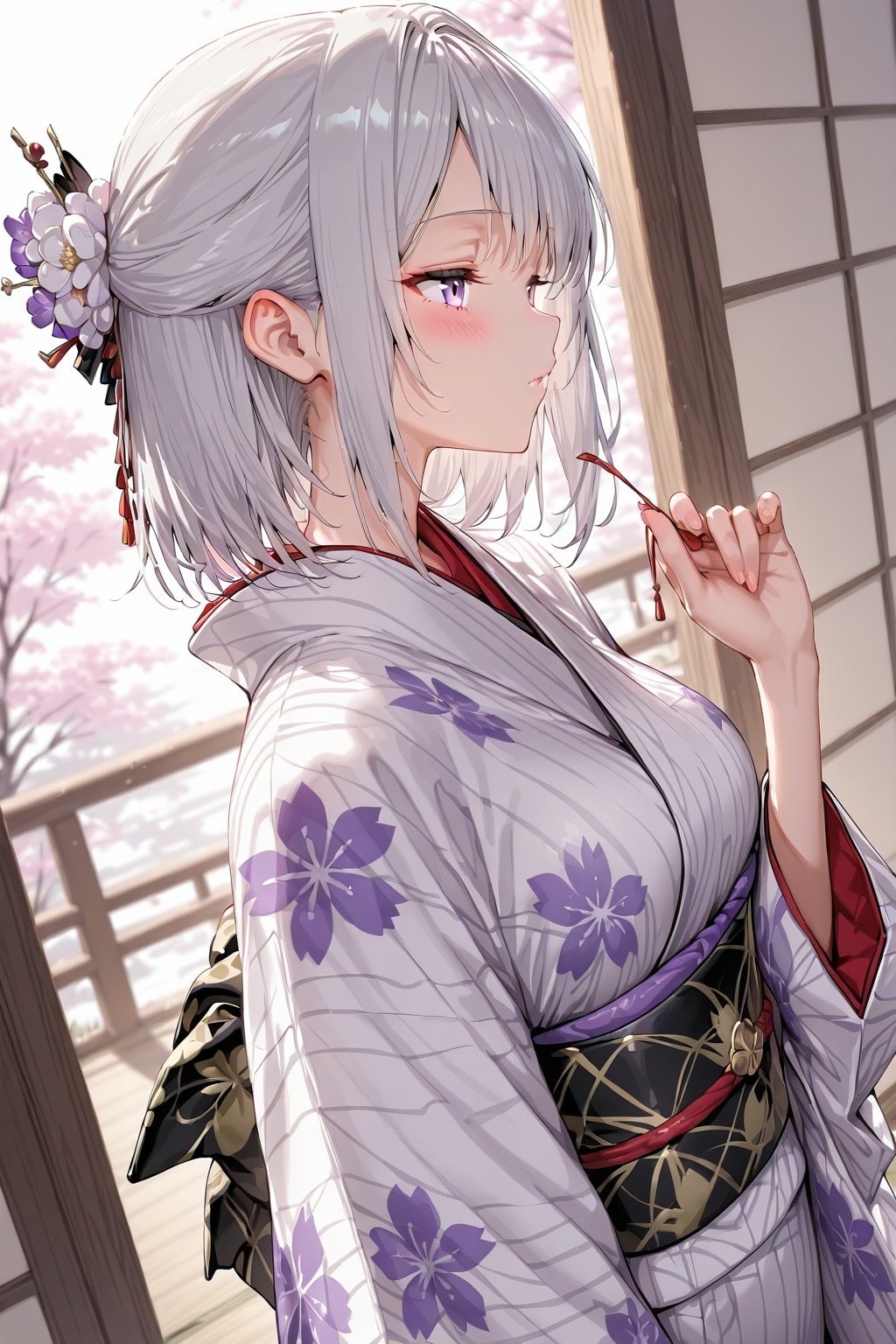 (1262)銀髪ちゃん着物