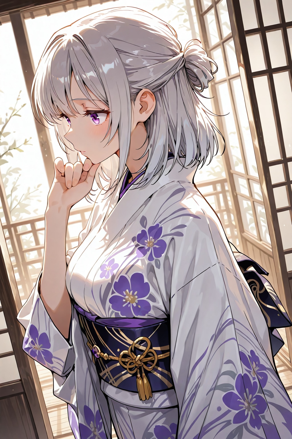 (1262)銀髪ちゃん着物