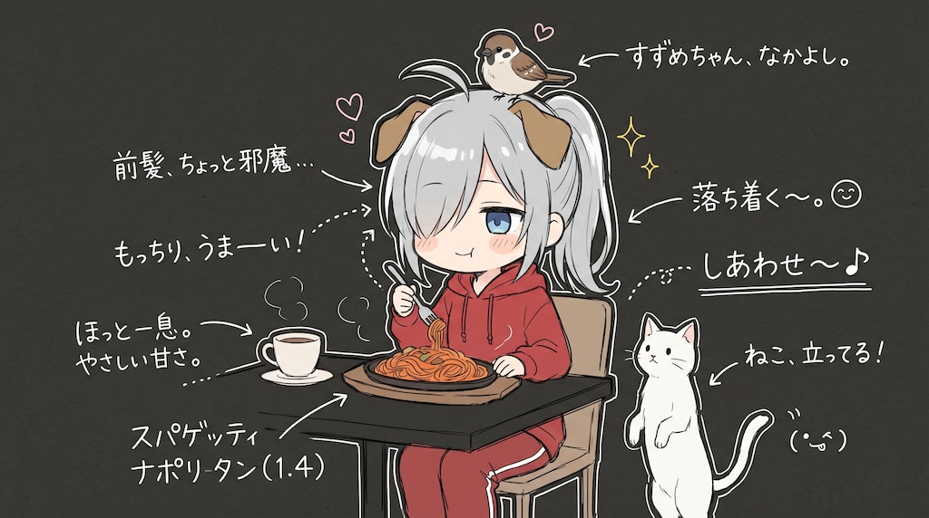 カフェでナポリタン