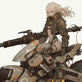 female combat android riding a motorcycle 9枚目