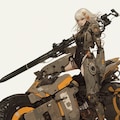 female combat android riding a motorcycle 11枚目