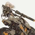 female combat android riding a motorcycle 5枚目