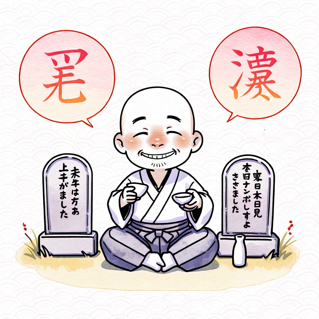 父の墓前