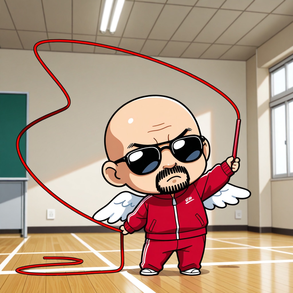 新体操をする小さいおっさん