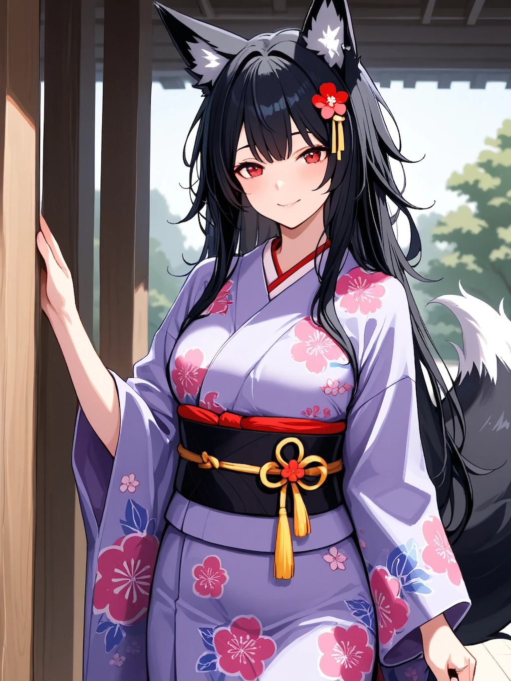 着物姿の狐耳娘