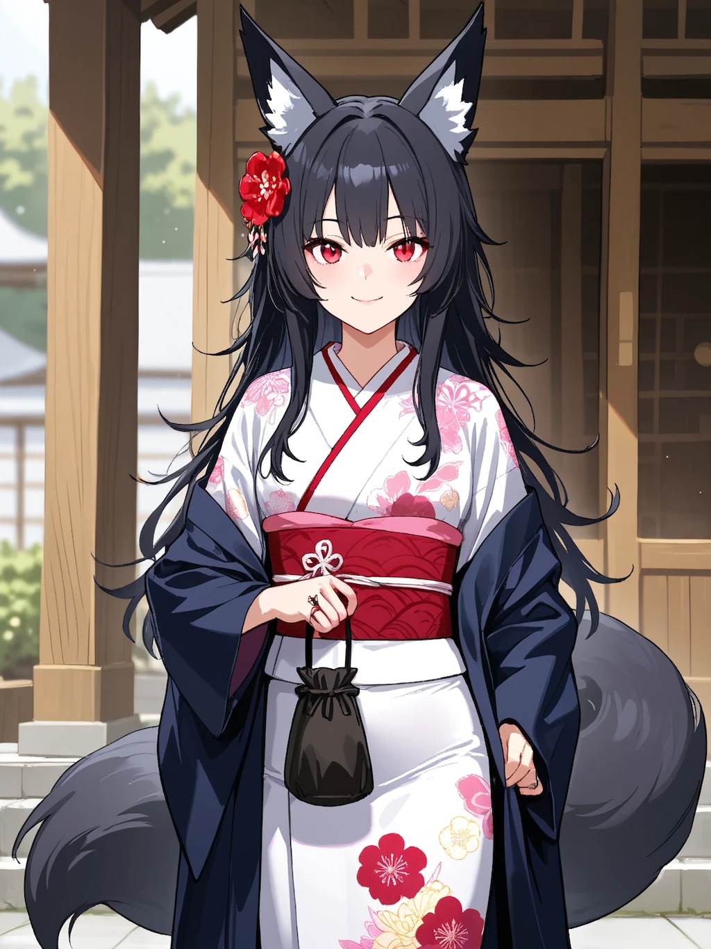 着物姿の狐耳娘