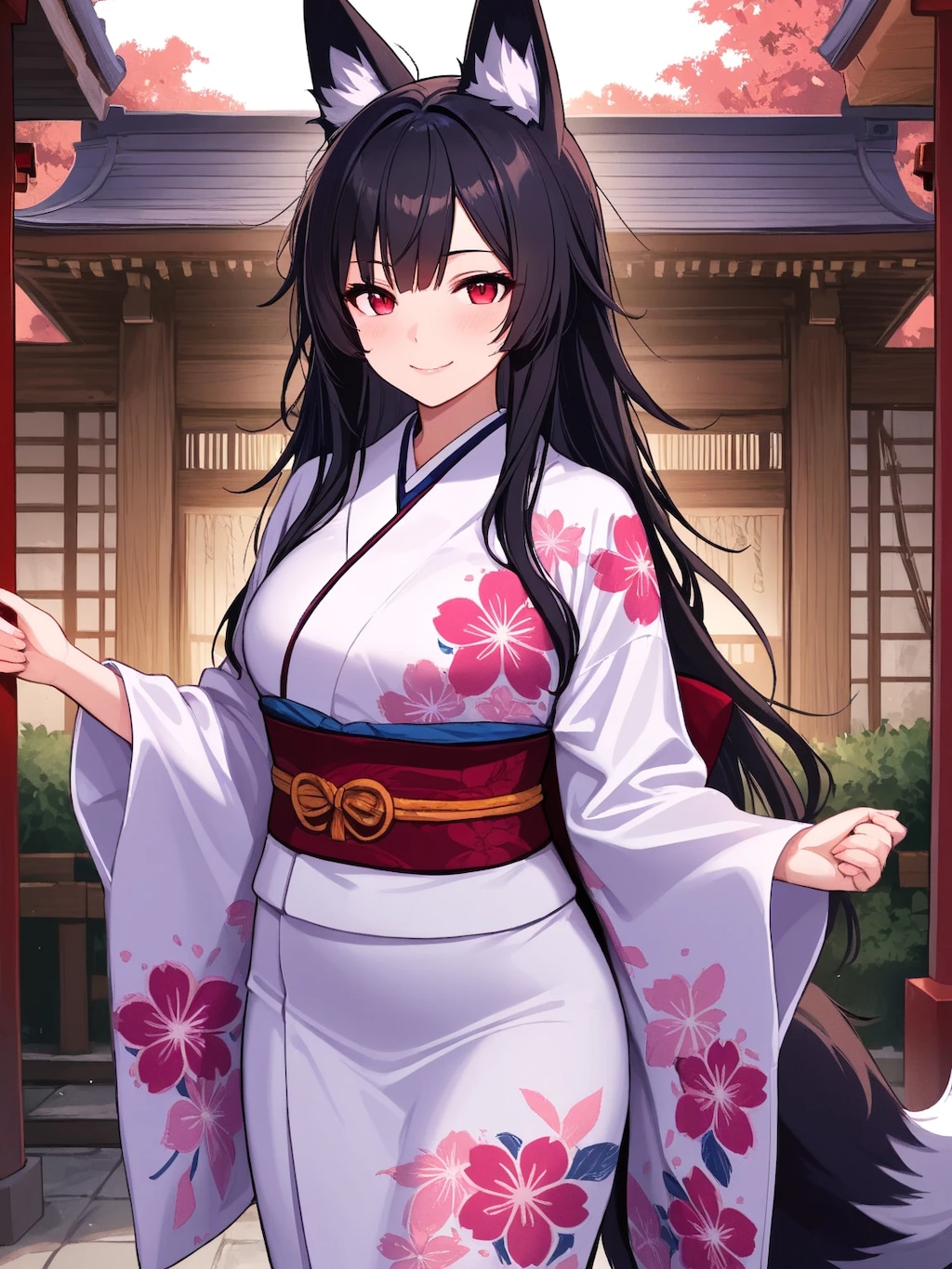 着物姿の狐耳娘