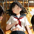 授業中に教室の床で睡眠中 2枚目