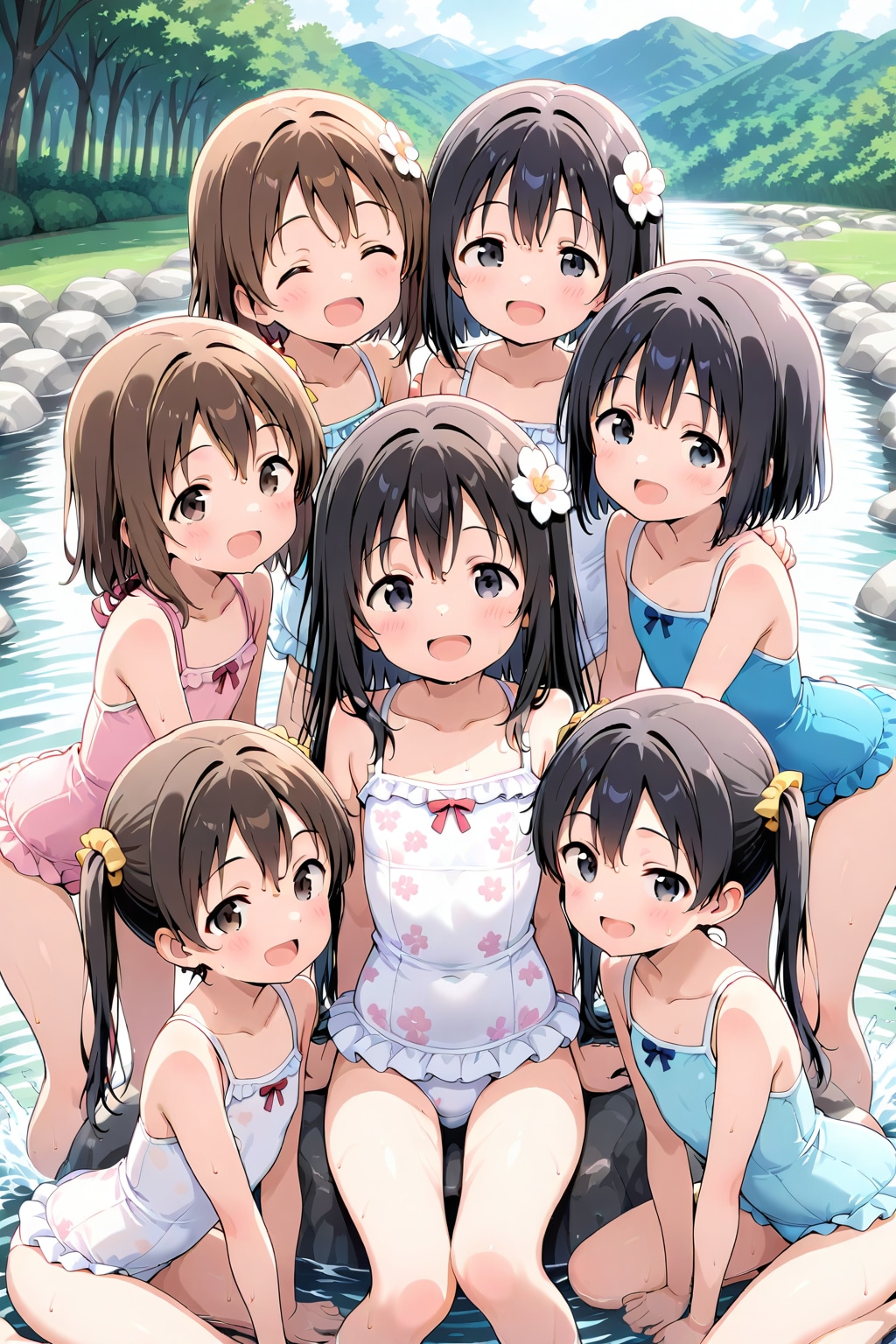 みんなで川遊び