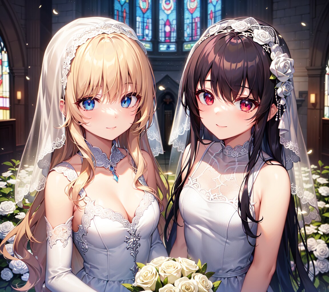 ウェディングドレス姿なちちぷいちゃんとししょちゃんジューンブライド企画