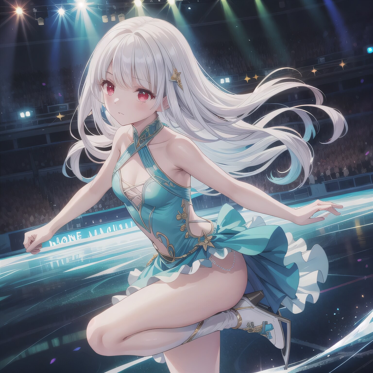 白髪ロングでフィギュアの少女３ | の人気AIイラスト・グラビア