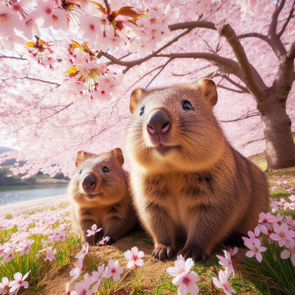 お花見ウォンバット