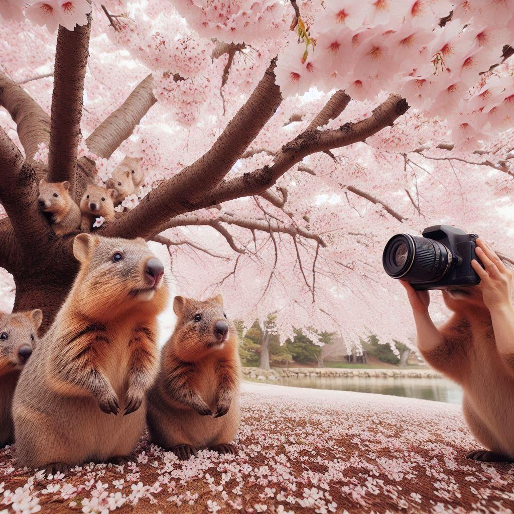 お花見ウォンバット