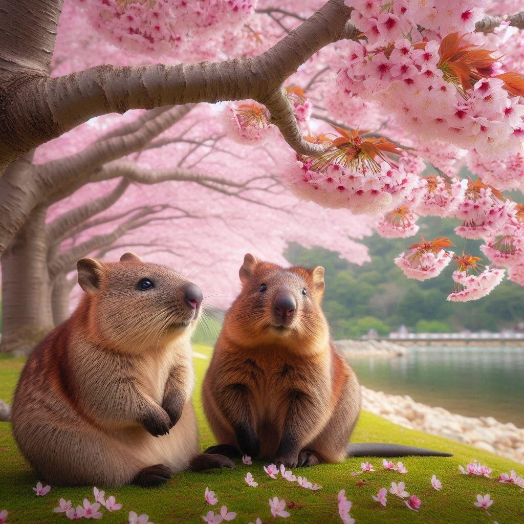 お花見ウォンバット